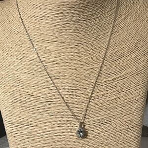 JARED NWOT AUTHENTIC 10K WHITE GOLD AQUAMARINE & GENUINE DIAMONDS NECKLACE